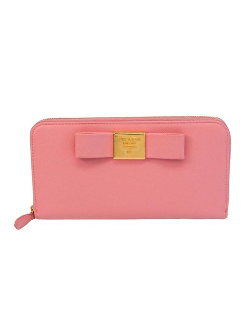 Prada Pink Ribbon Leather Wallet (pre-owned)