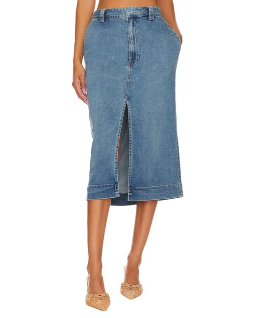 Enza Costa Blue Slit Skirt