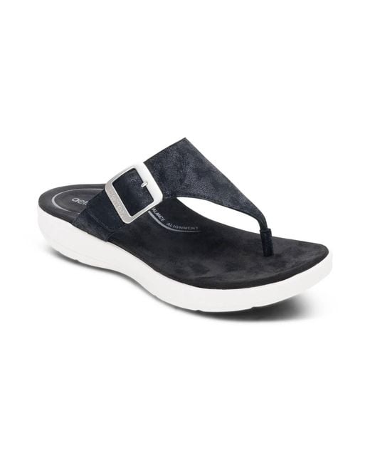 Aetrex Blue Donna Thong Sandals