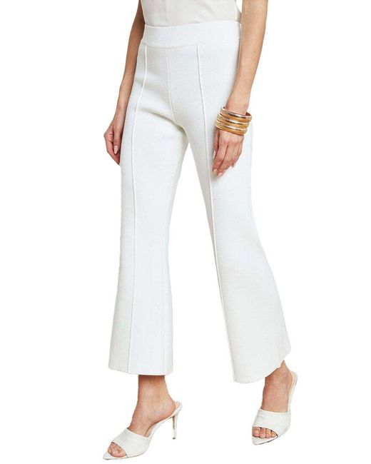 L'Agence White Ren Fit N Flare Knit Pant