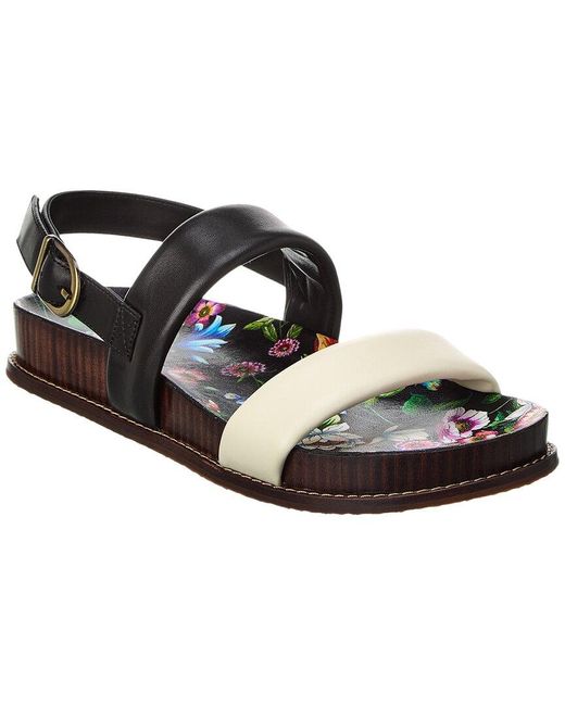 Johnny Was Black Double Band Leather Sandal
