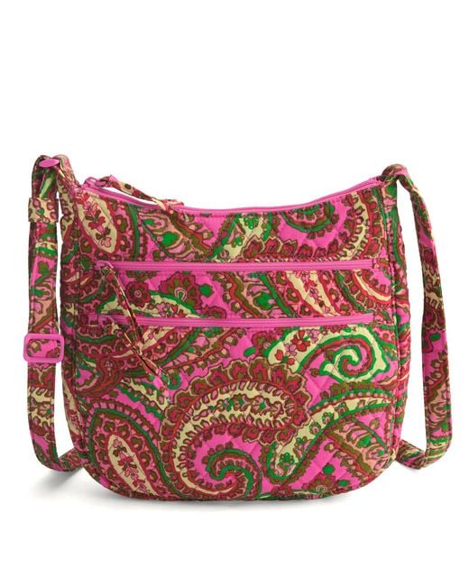 Vera Bradley Red Outlet Cotton Heritage Trio Zip Hipster Crossbody Bag