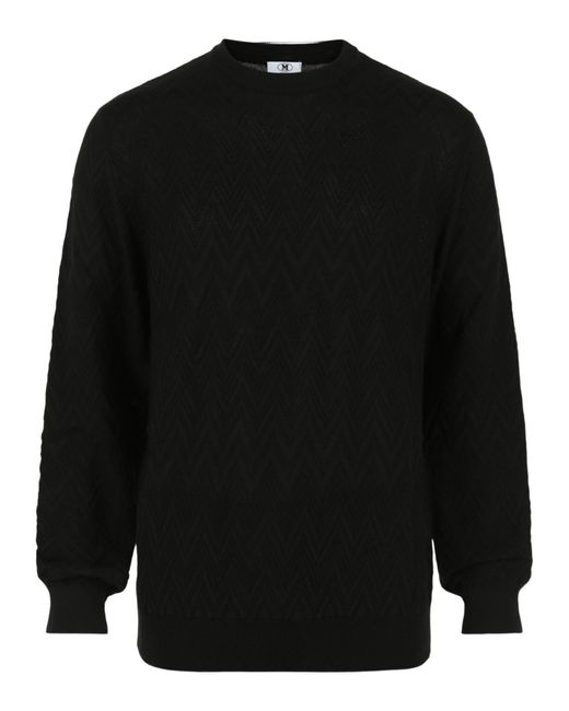 Missoni Black Signature Crochet Knit Sweater With Zigzag Pattern for men
