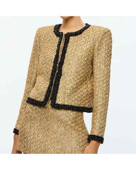 Alice + Olivia Metallic Landon Cropped Jacket