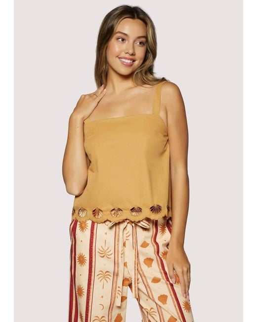 LOST AND WANDER Natural Seashell Drift Top