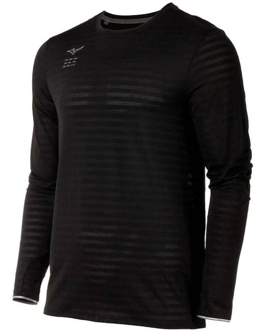 Mizuno Black Alpha Eco Running Long Sleeve T-Shirt for men