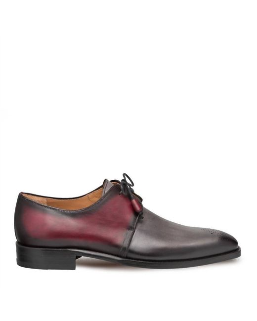 Mezlan Brown Montes Oxford Shoes In Grey/burgundy for men