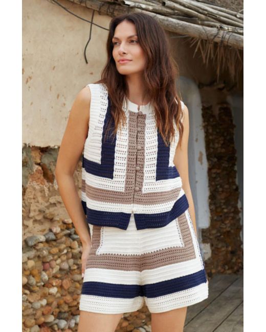 Chinti & Parker Blue Cotton Capri Vest