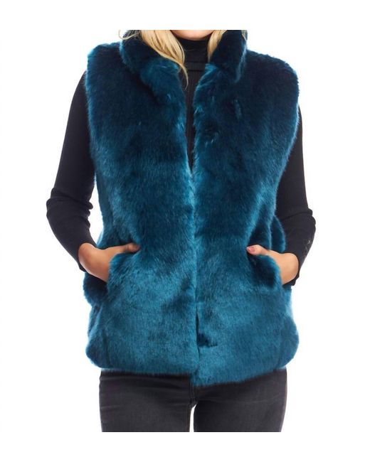 Fabulous Furs Blue Mink Faux Fur Couture Vest