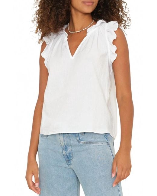 Xirena White Bex V-Neck Top