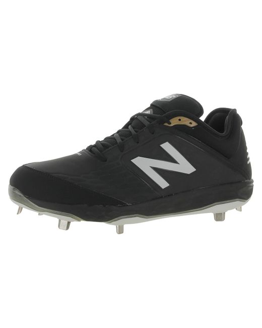 New Balance Black 3000v4 Faux Leather Metal Cleats for men