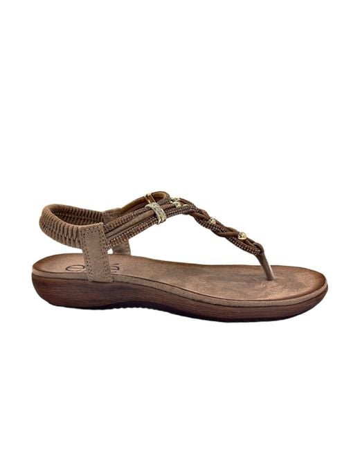 Exe' Brown 009 Flat Wedge Sandal