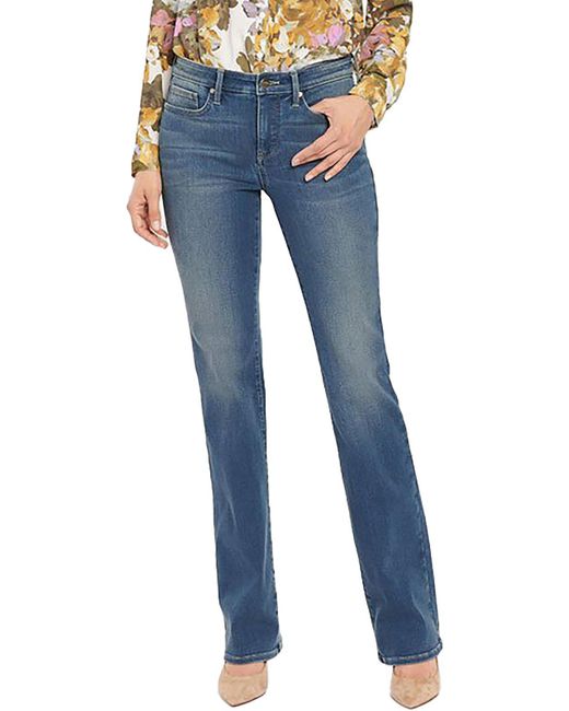 NYDJ Blue Mid-rise Stretch Bootcut Jeans