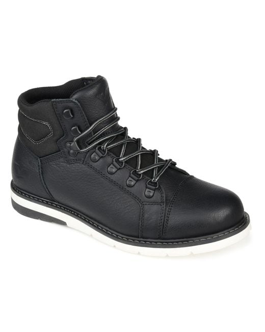 Territory Black Atlas Cap Toe Ankle Boot for men