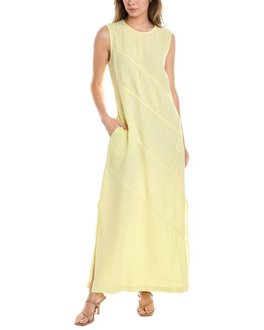 Peserico Yellow Linen Maxi Dress