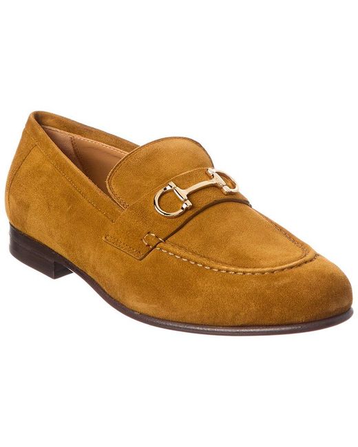 Ferragamo Brown Ottone Suede Loafer
