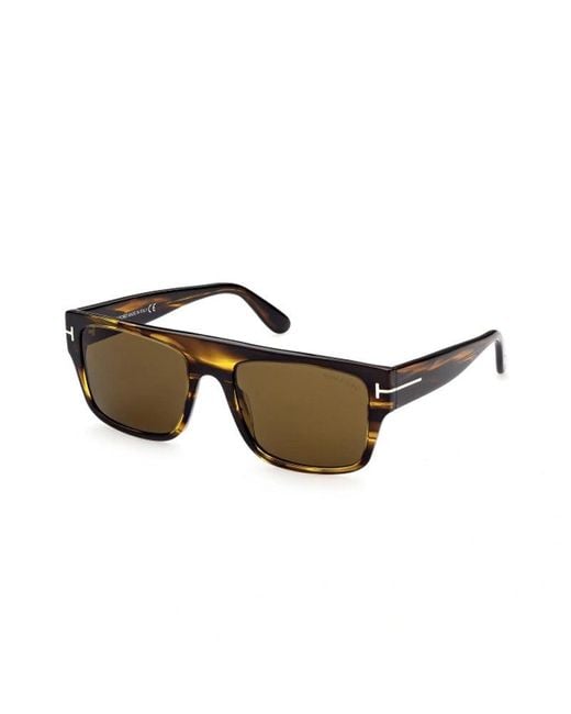 Tom Ford Brown Square Full Rim, With A Dark Havana Frame And Lens