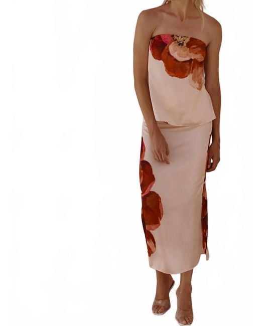 MISA Los Angles Brown Lyka Strapless Top