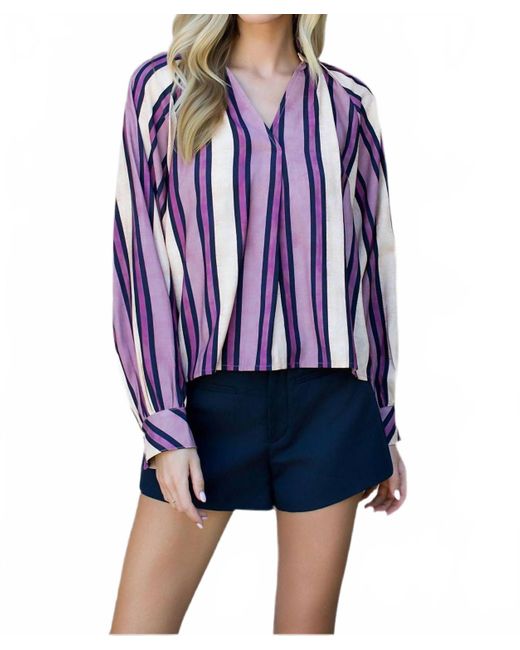 Thml Blue Striped Long Sleeve Blouse