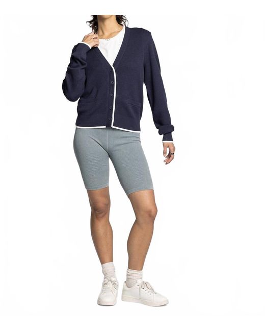 Thread & Supply Blue Jessie Button Front Cardigan