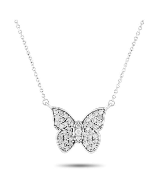 Non-Branded Metallic Lb Exclusive 14k Gold 0.50ct Diamond Butterfly Necklace Pn15396