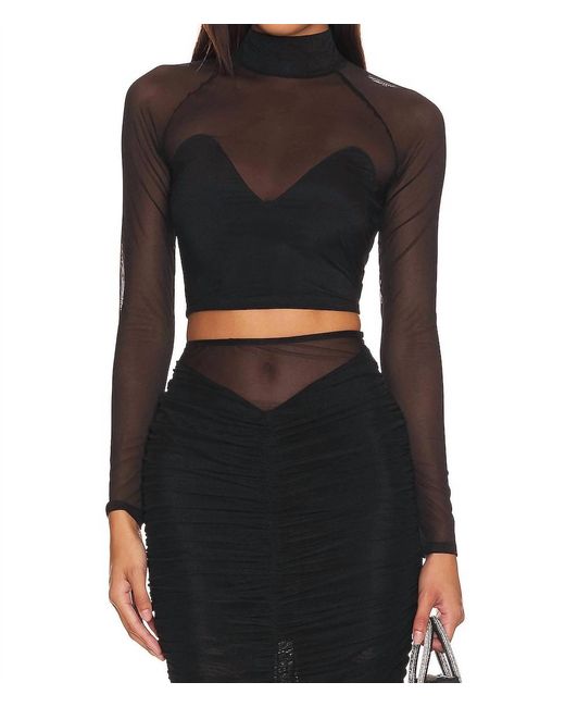 Fleur du Mal Black Mesh Top