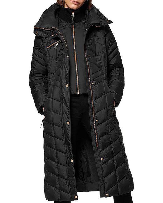 Marc New York Black Merlette Puffer Long Quilted Coat