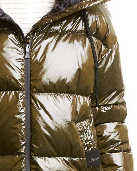 Herno Synthetic Short Gloss Puffer Down Jacket in Green | Lyst