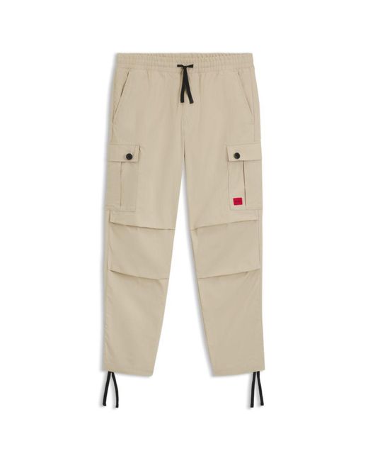 HUGO Natural Regular-Fit Cargo Trousers for men