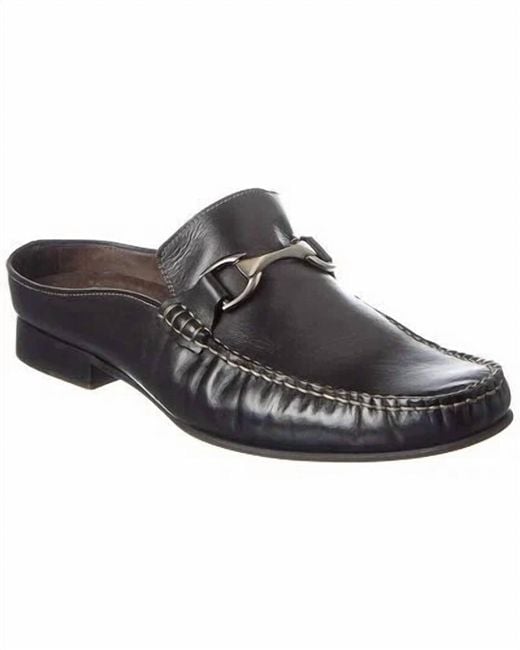Donald J Pliner Black Devon Leather Mule for men