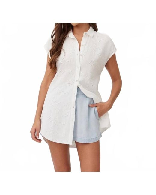 Bella Dahl White Easy Cap Sleeve Tunic