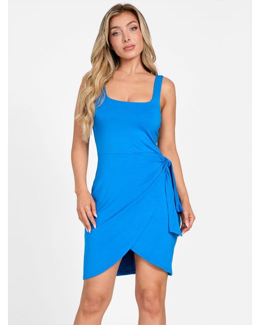 Guess Hope Wrap Mini Dress in Blue | Lyst Guess Hope Wrap Mini Dress in Blue | Lyst