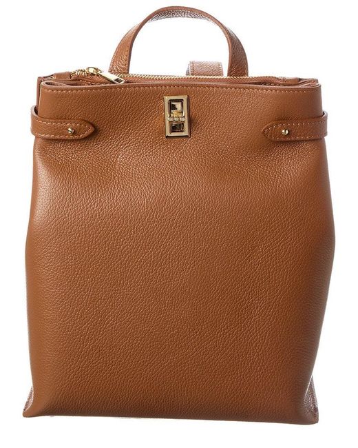 Italian Leather Brown Backpack