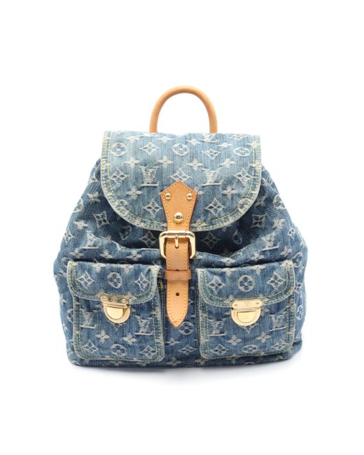 Louis Vuitton Blue Sac Ad Gm Monogram Denim Backpack Rucksack Denim Leather
