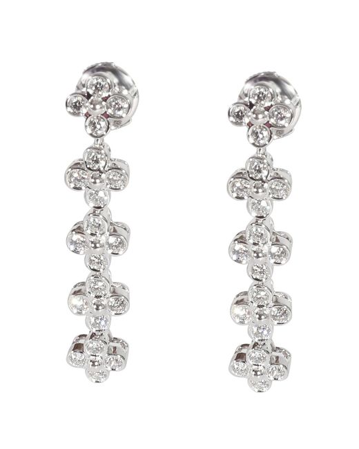 Tiffany & Co White Lace Diamond Long Drop Earrings