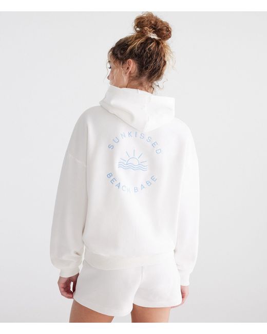 Aéropostale White Sunkissed Beach Babe Pullover Hoodie