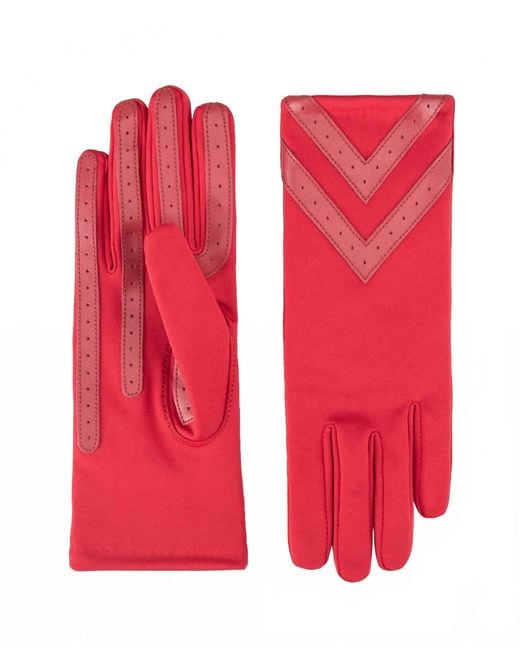 Isotoner Red Smartdri Chevron Touchscreen Gloves