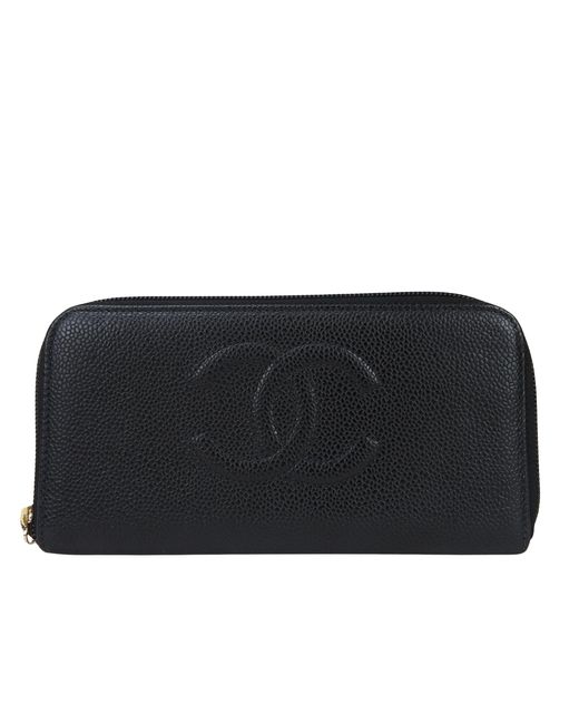 Chanel Black Coco Mark Leather Wallet (pre-owned)