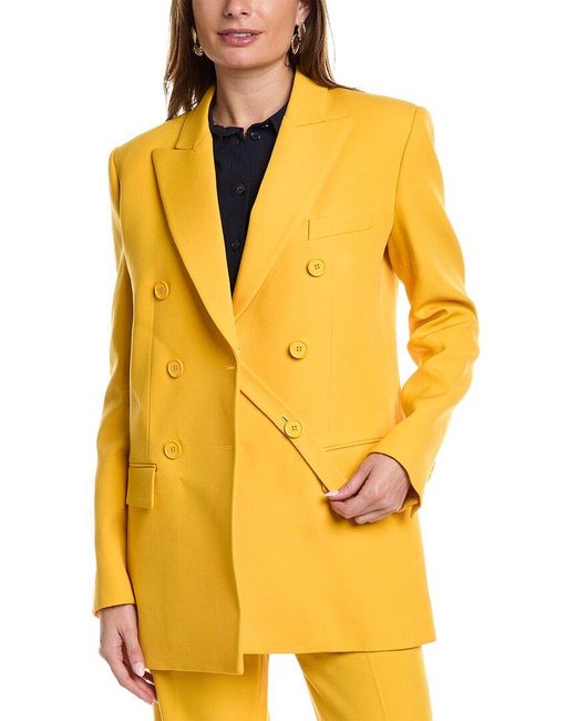 Michael Kors Boyfriend Wool Blazer in Yellow | Lyst