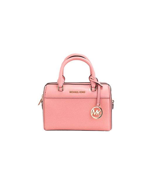 Michael Kors Pink Travel Xs Tea Rose Pebbled Leather Duffle Crossbody Handbag Purse