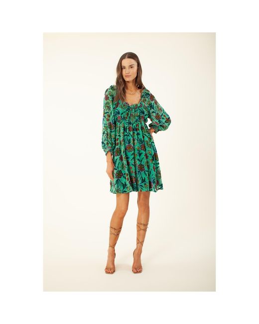 Hale Bob Women's Green Narva Velvet Burnout Dress - thefunkyskunk.ie