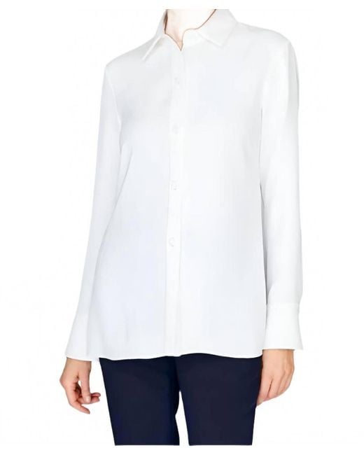 Emmelle White Collared Button Down Blouse