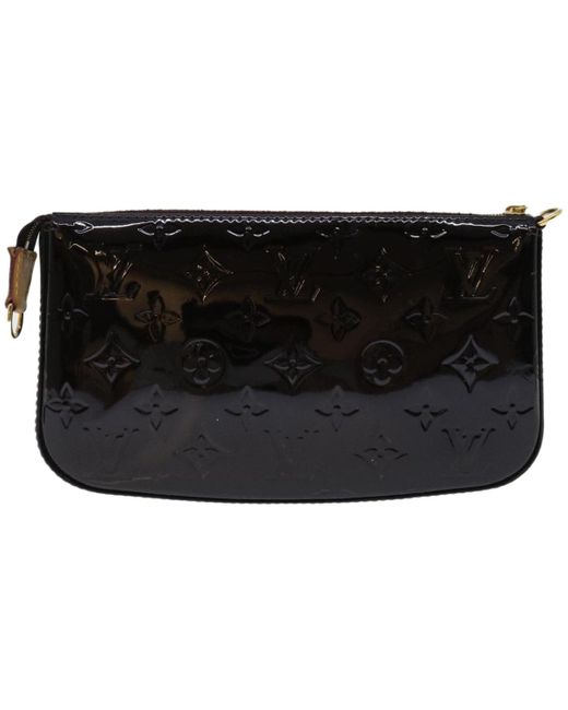 Louis Vuitton Black Pochette Accessoire Patent Leather Clutch Bag (pre-owned)