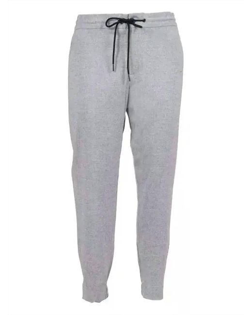 Tombolini Gray Viscose Flannel Drawstring Pant for men