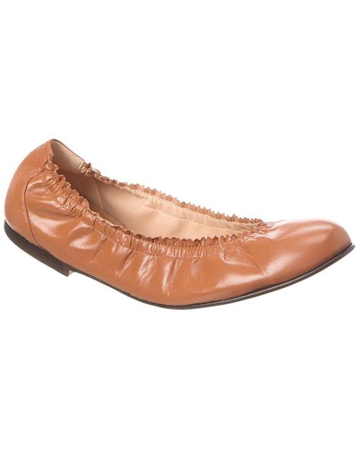 French Sole Pink Cecila Leather Flat