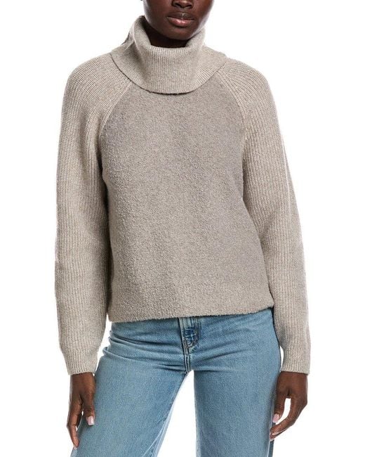 525 America Gray Mckenzie Mixed Media Removable Collar Sweater