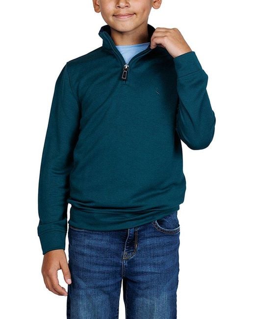 Tailorbyrd Blue 1/4-Zip Pullover for men