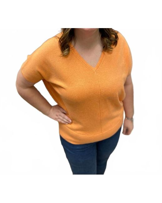 Marble Orange Reversible Button Sweater Top
