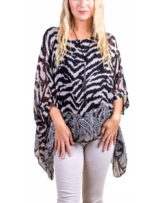 Gigi Moda Black Seta Unica Kaftan Top