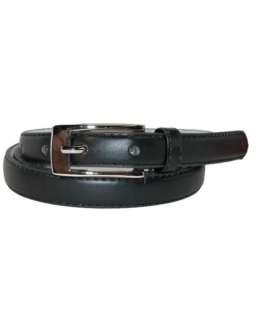 CTM Black Skinny Leather Dress Belt (Pack Of 2)